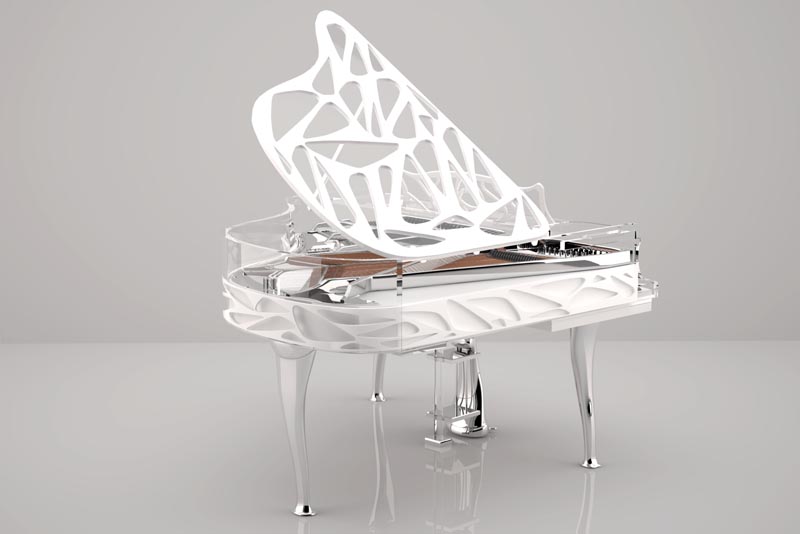 Luxury European Designer Grand Piano Hive Crystal Elegance with Modern Form Butterfly piano